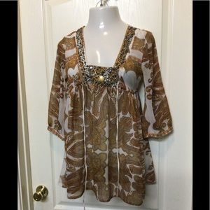 Antica Sartoria Di Positano Tunic Beaded Free Size
